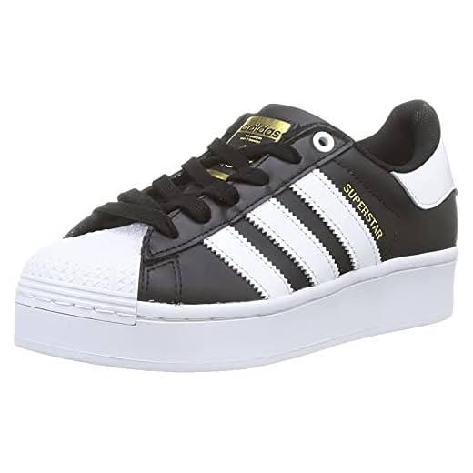 adidas Originals Damer Superstar Bold sneakers, Core svarta skor vitt guld metallisk - 37 1/3 EU