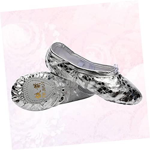 Ballet Dance Shoes Ballet Shoes Yoga Shoes Pu Leather Ballet Slipper Sole Ballet Shoe Child Soles Silver Ballet Dance Shoes Sole Ballet Shoe #TOP7