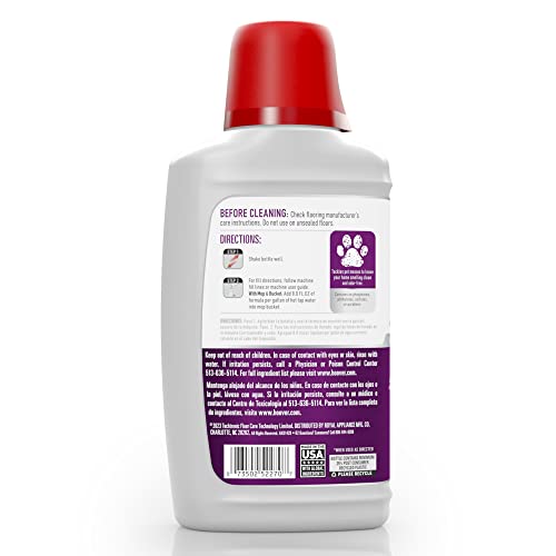 Hoover Paws & Claws Hard Surface Floor Cleaner, Concentrated Pet Cleaning Solution For Floormate Machines, 32Oz Formula, Ah30429, White #TOP1
