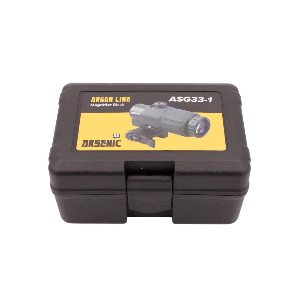 Arsenic Magnificador Táctico 3X, Negro, Aluminio, 30mm, Montaje Abatible Picatinny 22mm, con Tapas Protectoras, para Airsoft