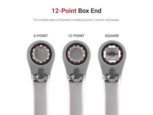 TEKTON Reversible Ratcheting Combination Wrench Set with Roll, 19-Piece (6-24 mm) | WRC94403 by TEKTON - Image 4