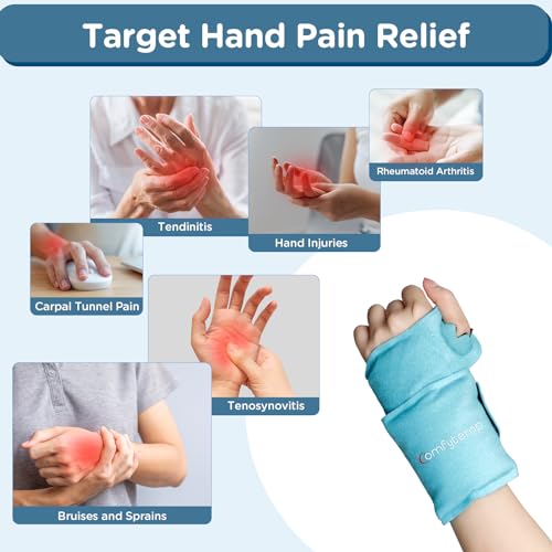 Image of Comfytemp Wrist Ice Pack Wrap for Carpal Tunnel Relief, FSA Eligible Items Only List, Wrist Brace for Hand Pain, Gel Ice Packs for Injuries Reusable, Hot Cold Compression Glove for Tendonitis