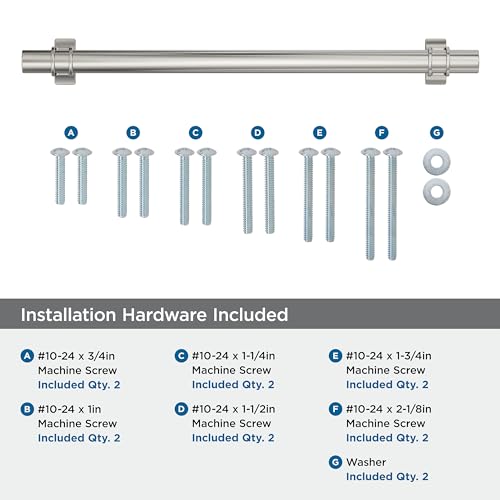Image of Amerock Davenport 12 inch (305mm) Center-to-Center Polished Nickel Appliance Pull, BP36697PN