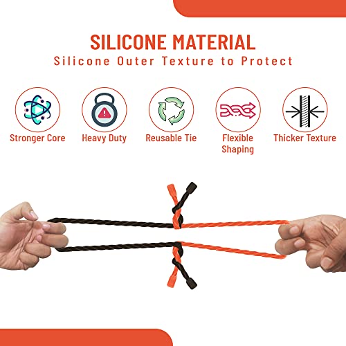 12 Inch Reusable Silicone Cable Ties For Cable Management, Cord Organizer, And Cord Management. Twist Ties Heavy Duty Rubber Twist Ties & Reusable Twist Ties For Securing, Wrapping & Organizing Cables #TOP2