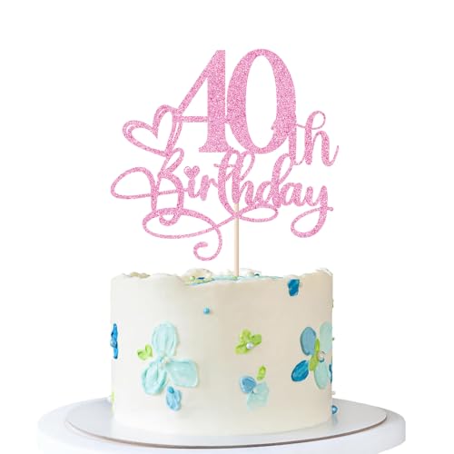 Naicaek Happy 40th Birthday Cake Topper