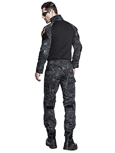 SINAIRSOFT US Army Uniform Shirt Pants with Knee Pads Tactical Combat Airsoft Hunting Apparel Camo BDU (Typhon,US M =Asian Tag XL)