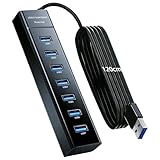 concentrateur portable inogen Hub USB 3.0 à 7 Ports pour PC et Laptop: Ce multiplicateur usb USB à 7 ports permet d’étendre facilement les capacités de votre ordinateur en ajoutant plusieurs ports USB à la fois. Idéal pour connecter simultanément des périphériques comme des claviers, souris, imprimantes, disques durs externes, clés USB et bien plus encore. Il offre une solution efficace pour éviter les tracas liés au branchement et au débranchement continus des périphériques.