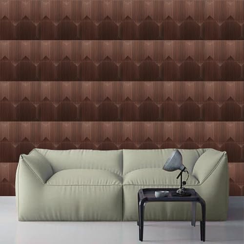 Image of Kayra Decor 3D PVC Wall Panel Artisian Design Walnut Wood Color 19.7 inch x 19.7 inch (Pack of 12) - Covers 32.34 Sq. Ft.