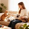 Collar antipulgas y garrapatas para gatos (paquete de 4), a base de plantas con aceites esenciales naturales, resistente al agua, ajustable para todos los gatos y gatitos (gris) 8