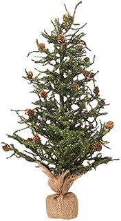 Vickerman Carmel Colored Pine Tree with Pine Cones and 684 Tips with Burlap