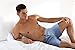 Luft Mens Classic Ultra Soft Stretch Fine Linen Cotton Stripes Print Comfy Fit Elastic Waist Seamless Underwear Mens Boys Casual Pull On Trunks Briefs Boxer Shorts, Light Blue & White Small