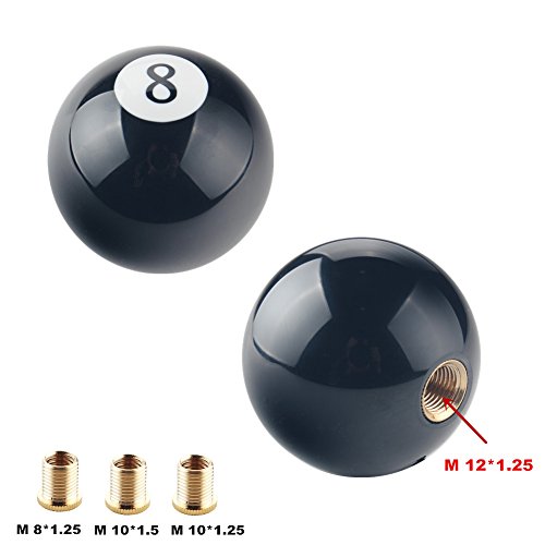 Dewhel 2 1/4" 8 Ball Billiard Round Manual Gear Shift Lever Shifter Knob Black Shaped Jdm 4 5 6 Speed Universal For Honda Acura Mazda Mitsubishi Nissan Infiniti Lexus Toyota Scion Hyundai Etc #TOP3