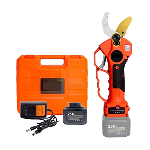 ZKLGS Tijeras de Podar Electricas, Podadora eléctrica inalámbrica de 25V y 40mm con Cable de extensión, cortadora de Ramas de Sierra de Cadena de 5 Pulgadas(Shears)