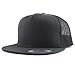 Trendy Apparel Shop Oversize XXL Structured Blank 5 Panel Flatbill Snapback Mesh Cap - Charcoal - 2XL