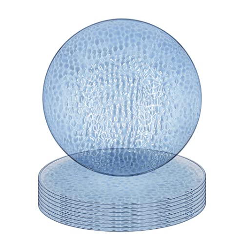 Party Bargains 13 Inches Charger Plates [8 Pack] Blue. Disposable Heavy Duty Plastic Dinner Chargers. Durable Heavy Weight Charger Service Plates. Tableware For Weddings, Formal #TOP7