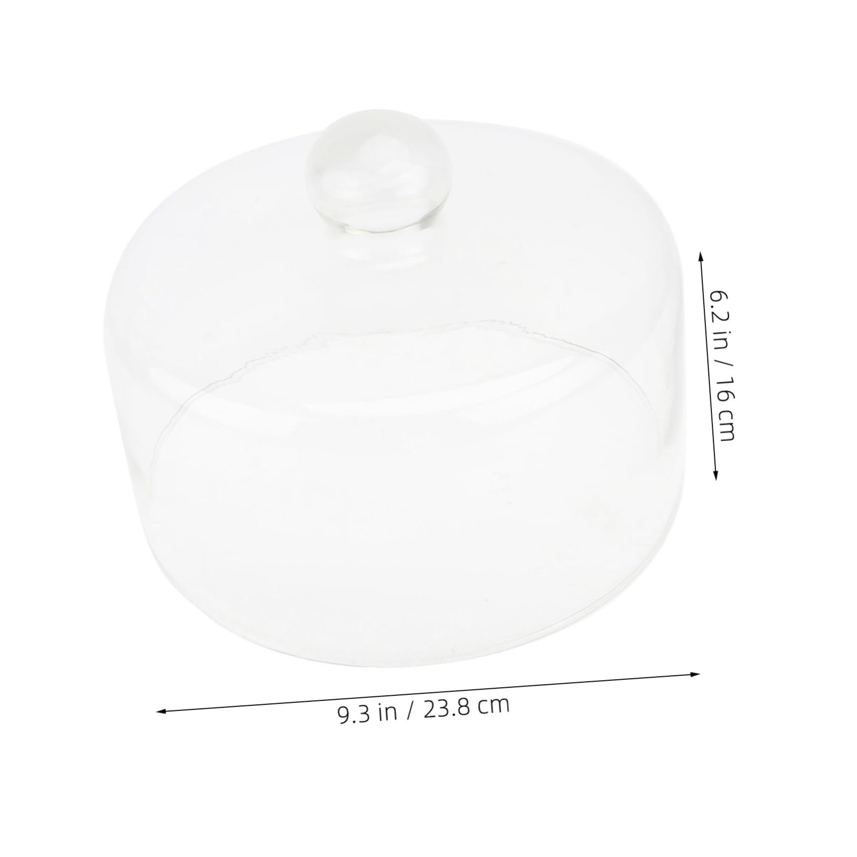 Cloche à Gâteau en Verre Transparent 24 CM Dôme Alimentaire pour Desserts et Pâtisseries, Protection Anti-Poussière Adaptée aux Pendaisons de Crémaillère et Événements Familiaux