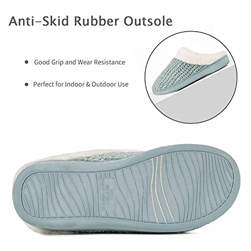 Yalox Slippers For Womens Warm Memory Foam Anti-Slip House Shoes Comfortable Cotton Slippers Home Bedroom Shoes Indoor & Outdoor(Hs-Green,36/37Eu) #TOP4