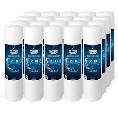 Ronaqua 20" x 4.5" Big Sediment Replacement Water Filter Cartridge, 1 Micron, NSF Certified, for Whole House, Compatible with 155358-43, 2PP20BB1M, AP810-2, FPMB-BB5-20, P5-20BB, SDC-45-2005, 20 Pack