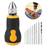 Mini Wiertarka Ręczna, Zestaw 10 Małych Wierteł Ręcznych Wierteł Krętych Micro Mini Przenośny Zestaw Narzędzi 0.8-3.0mm do Biżuterii Modelowej Orzech Bursztynowy Wosk Pszczeli Oliwna Nakrętka
