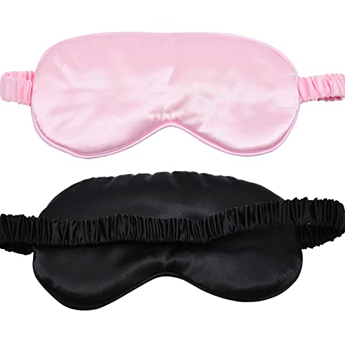 Lersvicvil 2 Pack Sleep Masks Soft Silky Satin Eye Mask Cover For Sleeping With Elastic Strap Effective Shading Blindfold For Women Men #TOP5