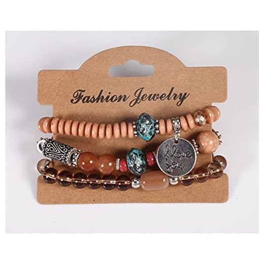 N/A Smyckesarmband bohemiskt mynt mosaik LOVE YOU pärlarmband för kvinnor trendig tofs kristallarmband bröllopspresent alla hjärtans dag mors dag jul födelsedag 4