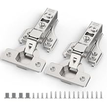 Chibery 10 Pack 1/4" Partial Overlay Soft Close Concealed Hinge for Face Frame & Frameless Door, 3D Adjustment, Clip-on Plate, Slow Self Closing Hidden Satin Nickel, 105 Stainless Steel Hinges, 3/8"