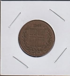 1946 Iceland National Arms1 Krona Coin