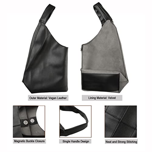 Ylyyhh Leather Tote Bag, Oversized Hobo Bags, Large Tote Bag For Women Work, Vegan Leather Handbags Travel, Tote Bags For School, Black #TOP2