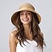 FURTALK Sun Visor Hats for Women Wide Brim Straw Roll Up Ponytail Summer Beach Hat UV UPF Packable Foldable Travel