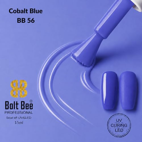 Image of Bolt Bee Blue Color Gel Nail Polish Soak Off UV Gel 15ML DIY at Home Manicure Salon Nail Art
