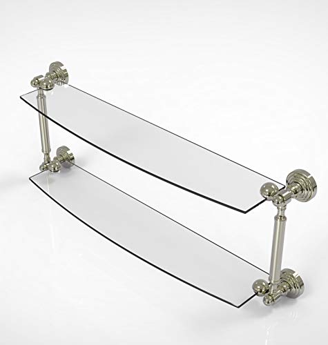 Allied Brass WP-34/18-BBR Doppelglasregal, 45,7 x 12,7 cm, satiniertes Messing Cover