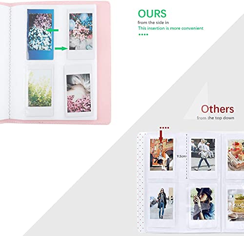 Fotoalbum mit 256 Taschen – Passend für Fujifilm Instax Mini 9 8 90 40 7 11 12 Evo LiPlay Sofortbildkamera , Fotoalbum Kompatibel mit Polaroid Snap PIC-300, Kodak Zink Fotopapier (54x86 mm) (Rosa)