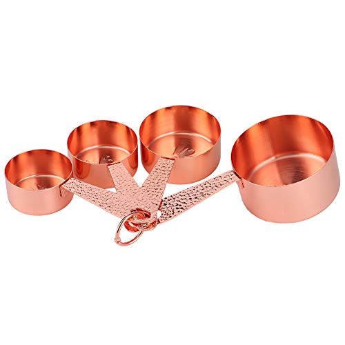 Tazas Medidoras de Acero Inoxidable, juego de herramientas de cocina duraderas en oro rosa 3