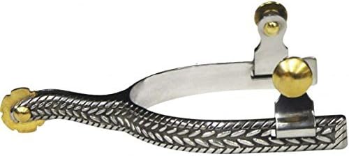 Showman Stainless Steel Spurs w/Engraved Rope Design