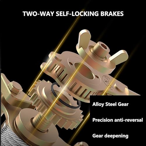 Manual Winch con Freno Bidireccional y Ganchos Doble 3T miniatura 6