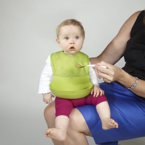 Conjunto de Babador com Bolsa de Silicone e Colher com Ponta de Silicone Azul, Oxotot, Azu