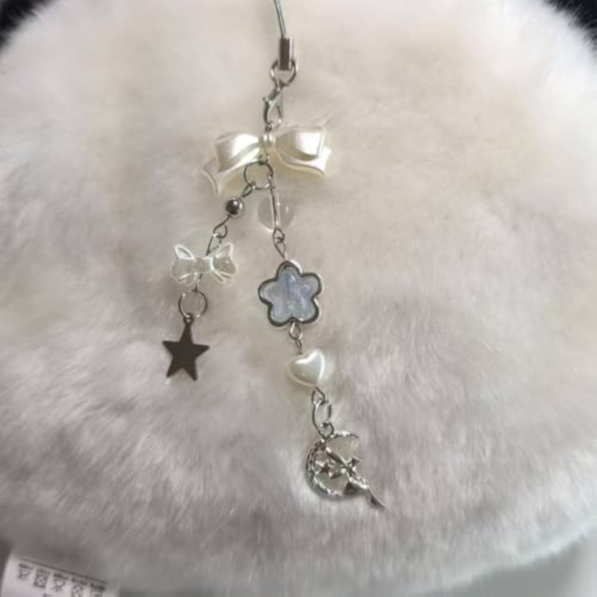 2PCS Phone Charms for Girls with Bow and Heart Design