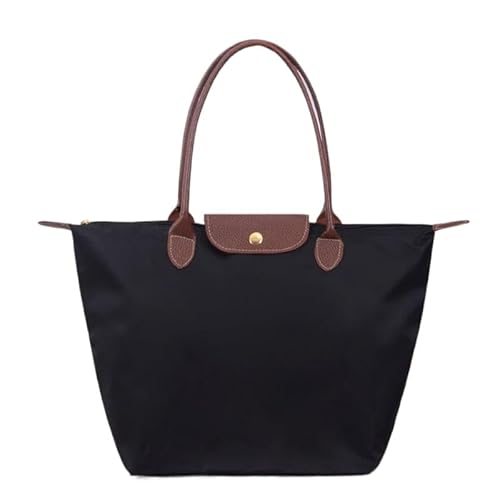 SWZEC Borsa a tracolla da donna, pieghevole, in nylon (Nero,52 * 32 * 20)
