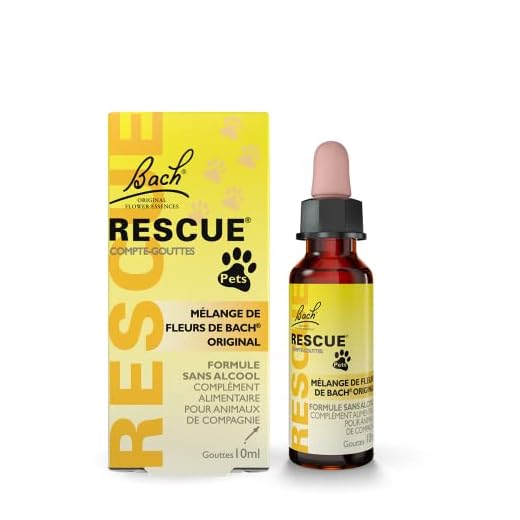 Rescue Pets Compte-Gouttes, La sérénité à portée pour nos animaux de compagnie, Vegan, Complément alimentaire pour animaux de compagnie, 1 Flacon Compte Gouttes, Jaune, 10ml