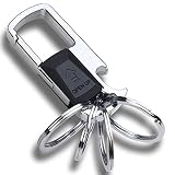 Mtverver Metal Keychain Car Key Chain Holder Clip with 4 Detachable Key Rings ，Bottle Opener Keycha