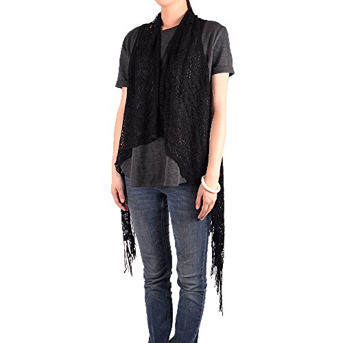 White Deer Women's Sleeveless Floral Lace Vest Cardigan Kimono Poncho