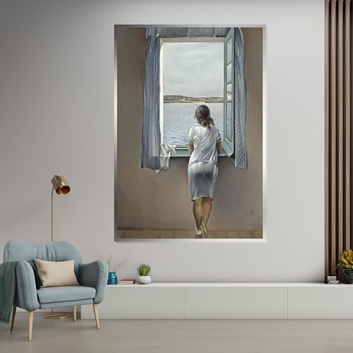 Tableau Dali Jeune fille à la fenêtre 50x75 pour mur vide
