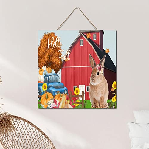 Plaque bois Hello Fall panneau décoratif compact pour meuble d'entrée sans perçage - 6