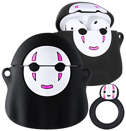 JoySolar for Airpod 1&2 Case Cute Cartoon 3D Soft Silicone Air Pods Funny Cover Kawaii Fun Cool Anime Unique Design Shell Fashion Stylish Girls Kids Teens Women Cases for Airpods 1/2(FaceMan)