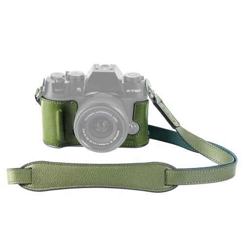 SMALLRIG X-T50 Half Leather Case Kit with Shoulder Strap, Retro Style Camera Half Leather Case with Aluminum Alloy Frame for FUJIFILM X-T50 (Green) - 4711 by SmallRig - Used condition - CA$36.48