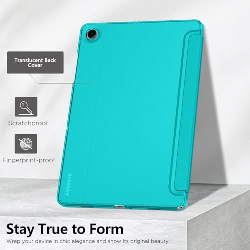 Image of MoKo for Samsung Galaxy Tab A11 Plus / A11+ Case 11 Inch 2026, Galaxy Tab A9 Plus / A9+ Case 11 Inch 2024, Slim Stand Hard PC Translucent Back Shell Smart Cover, Auto Wake /Sleep, Pagoda Blue