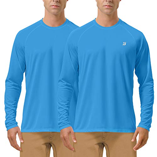 Image of Roadbox Mens UPF 50+ UV Sun Protection Shirts Outdoor Long Sleeve SPF Rash Guard for Fishing Hiking Swimming Running
