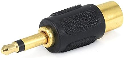 Monoprice 107146 3.5mm Mono Plug to RCA Jack Adaptor, Gold Plated Black