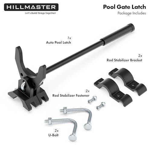 Auto Pool Gate Latch,Chain Link Child Safety Pool Latch for Chain Link 1-3/8" Gate Frames and 2-3/8" Gate Posts,Push Style Pool Latch for Outdoor Fence Self-Latching Pool Latch with Spring Closer by HILLMASTER - Image 5