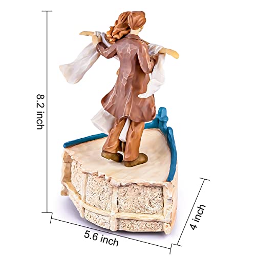 Aidlns Couple Figurie Music Box Gift, Sculpted Hand-Painted Figure Musical Box, Anniversary Figurines Valentine's Day Gift For Wife Husband Boyfriend Girlfriend(Love Boat Serenade) #TOP2